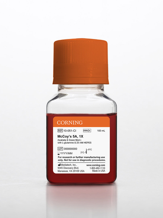 Corning® 100 mL McCoy’s 5A (Iwakata & Grace Modification) with L-glutamine, 25 mM HEPES