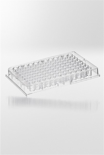 Micro test plate PS, 96 wells, 0,3ml, F-shape, SLAS/ANSI 1 & 4, highly transparent (100 pcs)