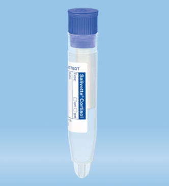 Salivette® Cortisol, with synthetic swab, cap: blue, with paper label (100 pcs)