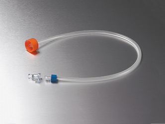 Corning® 33 mm Polyethylene Filling Cap with 1/4 (6.4 mm) ID Tubing with a Male MPC Coupling and a Female MPC End Cap