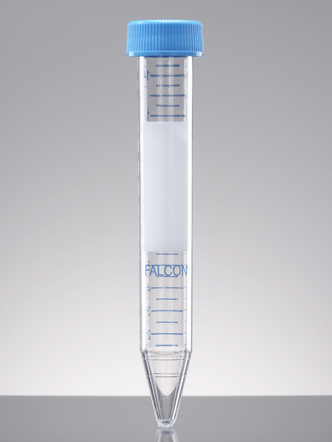 Falcon® 15 mL Polystyrene Centrifuge Tube, Conical Bottom, with Dome Seal Screw Cap, Sterile, 50/Bag, 500/Case