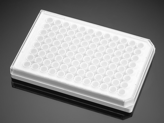 Corning® BioCoat™ Collagen I 96-well White/Opaque Flat Bottom TC-treated Microplate, with Lid, 5/Case