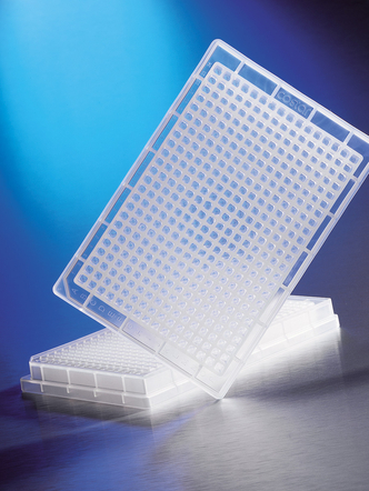 Corning® 384-well Clear Round Bottom Polypropylene Not Treated Microplate, 25 per Bag, without Lid, Sterile