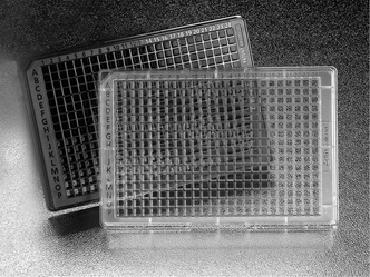 Falcon® 384-well Clear Flat Bottom TC-treated Microtest Microplate, with Lid, Sterile, 5/Pack, 50/Case