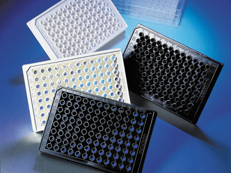 Corning® 96 Half Area Well Solid Black Flat Bottom Polystyrene TC-treated Microplates, 20 per Bag, with Lid, Sterile