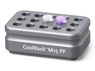 Corning® CoolRack M15-PF, Holds 15 x 1.5mL Microcentrifuge Tubes, Tapered Wells for Conical Tubes, Gray