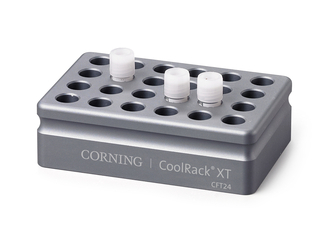 Corning® CoolRack XT CFT24, Holds 24 Cryogenic vial or FACS Tubes, with "Gripping" Wells for One-hand Vial Opening/Closing"