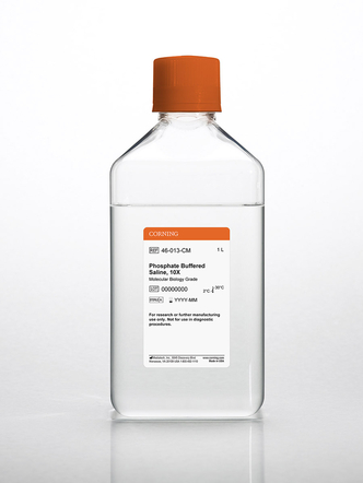 Corning® 10X Phosphate-Buffered Saline (PBS), pH 7.4 ± 0.1, Liquid without calcium and magnesium, RNase-/DNase- and protease-free