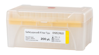 Sartorius SafetySpace Filter Tips, 5-200 µl, in rack, sterile (10x96)