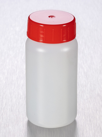 Corning® Gosselin™ Round HDPE Bottle, 50 mL, 27 mm Red Cap with Wad, Assembled, Sterile, 600/Case