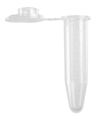 Axygen® 5.0 mL MaxyClear Snaplock Microcentrifuge Tube, Polypropylene, Clear, Sterile,250 Tubes/Pack, 5 Packs/Case