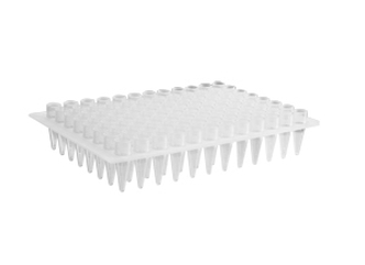 Axygen® 96-well Polypropylene PCR Microplate, No Skirt, Elevated Wells, Compatible with MegaBACE Sequencer, Clear, Nonsterile
