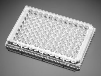 Corning® BioCoat™ Gelatin 96-well Clear Flat Bottom Assay Plate, with Lid, 5/Pack, 50/Case