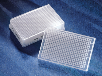 Corning® 384-well Clear Round Bottom Polypropylene Not Treated Deep Well Plate, Square Well, 5 per Bag, Sterile