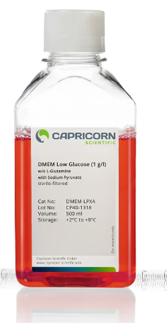 DMEM Low Glucose (1 g/l), without L-Glutamine, with Sodium Pyruvate (500 mL)