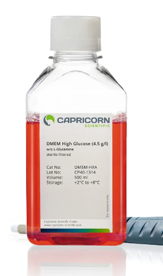 DMEM High Glucose (4.5 g/l), without L-Glutamine (500 ml)