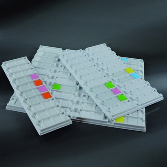 Slide-trays for microscope in PS for slides, 340x100 mm - 10 places (40 pcs)