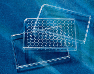 Corning® Polystyrene 96-well Microplate Low Evaporation Lid with Corner Notch, Condensation Rings, Sterile, 25 per Bag