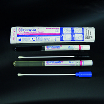 Swabs plastic stick, rayon tip, with test tubes Ø12x150 mm with AMIES medium