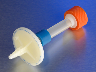 Corning® 33 mm Vented Polyethylene Filling Cap with 3/8 (9.5 mm) ID Tubing and 50 mm Filter with 0.2 µm Pore Hydrophobic Membrane